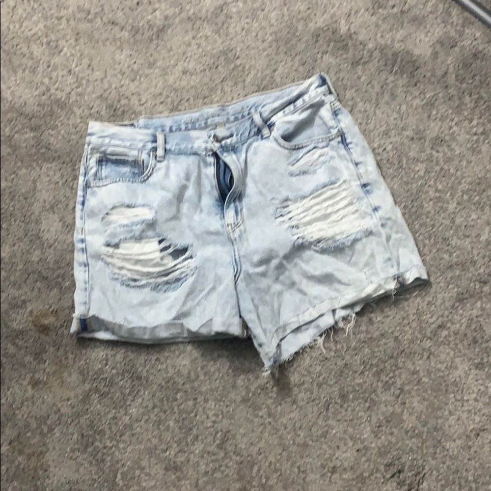 Light blue jean shorts